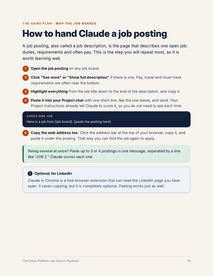 Sample page: how to hand Claude a job posting
